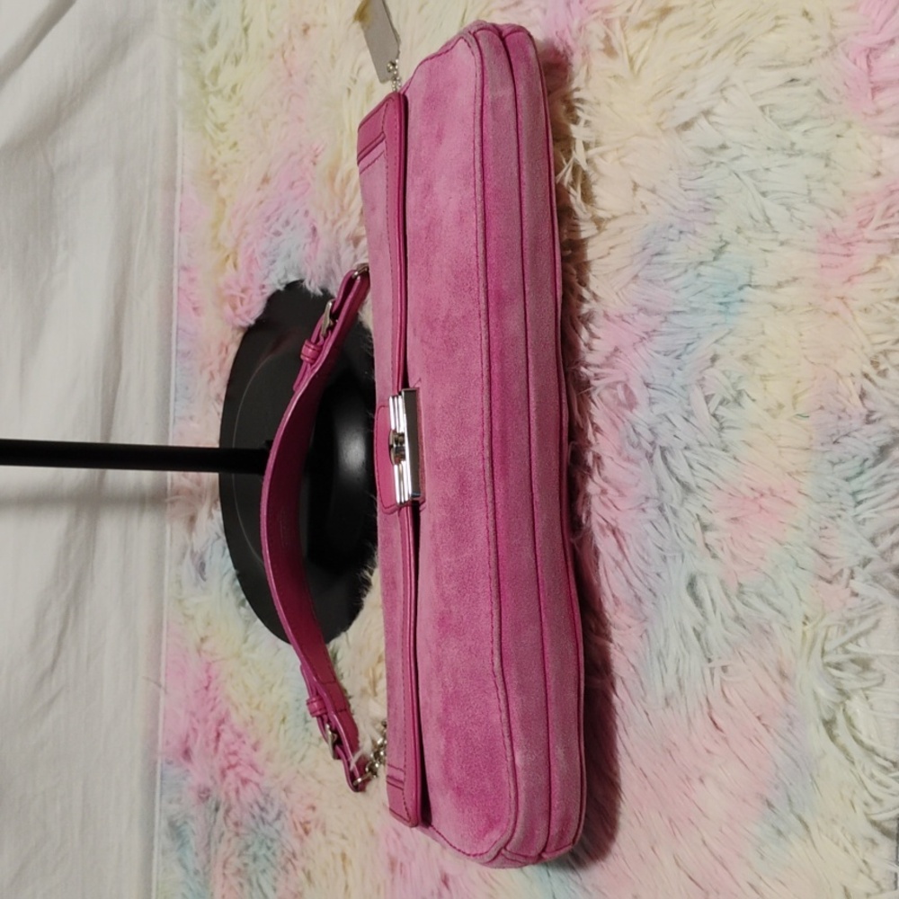RARE! Auth Coach Y2K 90's Vintage Legacy 🩷 Pink Suede Small Satchel - Picture 9 of 16